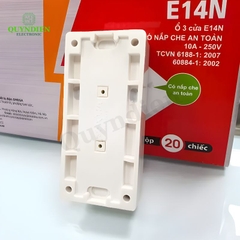 Ổ Cắm điện 3 Cửa Có Nắp Che An Toàn E14N