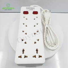 Ổ Cắm Chéo 10 Cửa 2200W 10A4 2 Nút Nguồn Siêu Bền Chống Cháy Chịu Nhiệt