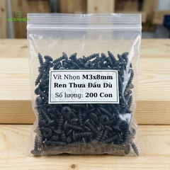 Ốc Vít Nhọn Đầu Dù Ren Thưa M3x8mm