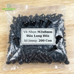 Ốc Vít Nhọn M3x8mm Đầu Long Đền Đen