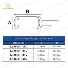 Tụ hóa 3300uf-16v 25v 35v 50v giá bán 1 tụ