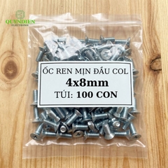 Ốc vít đầu COL Trắng M4 Ren Mịn 4mm Dài 8mm
