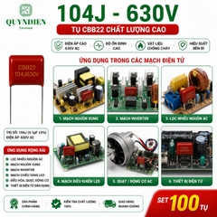 Tụ Kẹo Nâu Đỏ CBB21 104J 630V