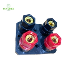Trạm kẹp loa, cọc loa 4 chân mạ đồng