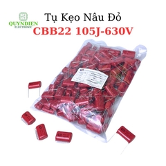 Tụ kẹo Nâu đỏ CBB22 105J-630V - Túi 100 Con