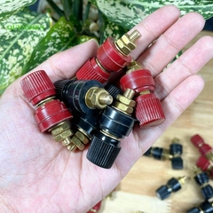 Cặp Jack loa JS333 M6 Cọc Đồng NẮP NHỰA Đỏ Đen trục 6mm