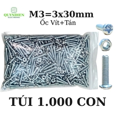 Ốc Vít Tán M3x30mm - Túi 100 Con