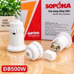 Đuôi đèn lõi sứ chịu nhiệt chịu bão 500W ren xoáy E27 SOPOKA ĐB500W