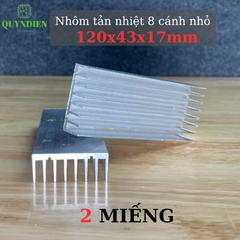 Nhôm Tản Nhiệt 8 Cánh Nhỏ 120x43x17mm