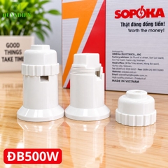 Đuôi đèn lõi sứ chịu nhiệt chịu bão 500W ren xoáy E27 SOPOKA ĐB500W
