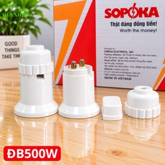 Đuôi đèn lõi sứ chịu nhiệt chịu bão 500W ren xoáy E27 SOPOKA ĐB500W