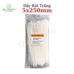 Dây Rút Nhựa Nhiều Kích Cỡ Màu Trắng Đen - Túi 250gram