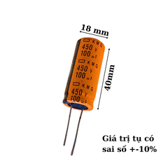Tụ Lọc Nguồn 100uf 450V DC màu cam tụ hóa mới