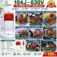 Tụ Kẹo Nâu Đỏ CBB21 104J 630V
