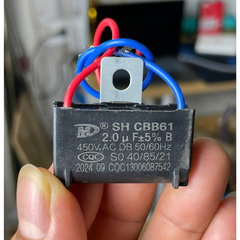 Tụ kapa - 2.0µF ±5%, 450V AC trong các mạch điện quạt, máy bơm nước, và các thiết bị công nghiệp