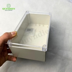 Hộp nhựa ABS điện tử 200x120x80mm màu Trắng nắp Trong Vy Anh