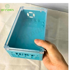 Hộp nhựa Khoan Sẵn IGBT 200x120x80mm Xanh nắp Trong quạt Bên