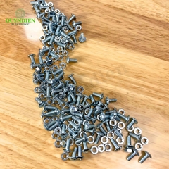 Ốc Vít M4=4x10mm Kèm Tán Ren Mịn Đầu Dù Màu Trắng