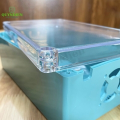 Hộp nhựa VY ANH khoan sẵn 200x120x80mm Xanh nắp Trong