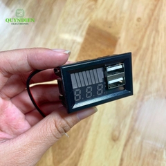 Đồng Hồ LED Đo Dung Lượng Pin 2 Cổng USB 12.6V
