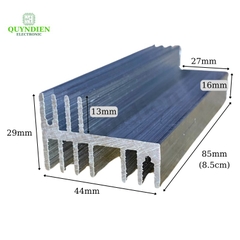Nhôm tản nhiệt 2 tầng 7 cánh dài 8.5cm -  85x44x29mm