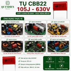 Tụ Kẹo Nâu Đỏ CBB22 105J-630V