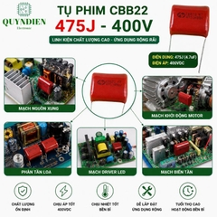 Tụ Kẹo nâu đỏ CBB22 475J-400V