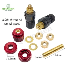 Cọc Đồng M8 Nắp Nhựa Đỏ Đen