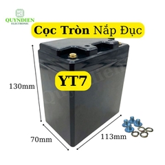 Vỏ Bình Đề Xe Máy YT7 Cọc Tròn Nắp Đục