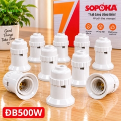 Đuôi đèn lõi sứ chịu nhiệt chịu bão 500W ren xoáy E27 SOPOKA ĐB500W