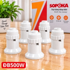 Đuôi đèn lõi sứ chịu nhiệt chịu bão 500W ren xoáy E27 SOPOKA ĐB500W