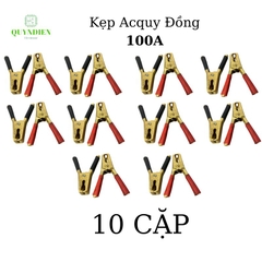 Kẹp ắc quy Acquy 100A Đồng Nguyên Chất (Đỏ + Đen), 93mm, Lò Xo Cực Kì Khỏe.