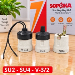 Đuôi Đèn Sứ Ren Vặn Xoáy E27 Chịu Nhiệt Cao SOPOKA