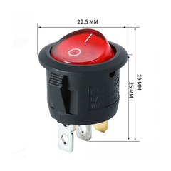 Công Tắc Tròn Có Đèn KCD1  6A-250V lỗ khoét 21mm - Linh kiện điện tử Quỳnh Diễn