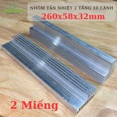 Nhôm Tản Nhiệt 2 Tầng 10 Cánh 330x56x30mm