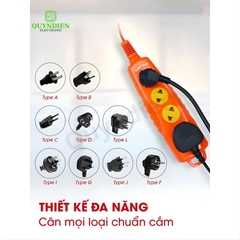 Ổ Cắm Điện Lỗ Chéo Chịu Tải 6000W (Không Kèm Dây)