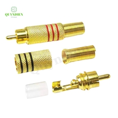 Jack Hoa Sen Mạ Vàng - Jack RCA AV Bắt Vít (1 đôi - đỏ + đen)
