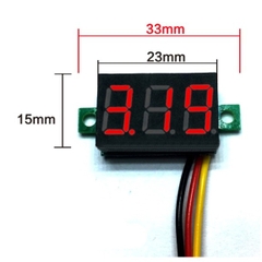 Vôn kế Đồng Hồ Led Đo Áp - Volt DC 3 Dây 0.28 inch 0~100V Có Điều Chỉnh Sai Số