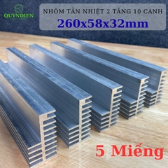 Nhôm Tản Nhiệt 2 Tầng 10 Cánh 330x56x30mm