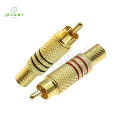 Jack Hoa Sen Mạ Vàng - Jack RCA AV Bắt Vít (1 đôi - đỏ + đen)