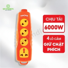 Ổ Cắm Điện Lỗ Chéo Chịu Tải 6000W (Không Kèm Dây)