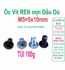 Ốc vít đầu Dù REN mịn M5 - 5mm dài 1cm