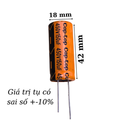Tụ Lọc Nguồn 150uf 450V DC tụ hóa Cap-Top mới