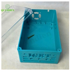 Hộp nhựa Khoan Sẵn IGBT 200x120x80mm Xanh nắp Trong quạt Bên