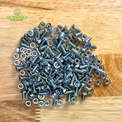 Ốc Vít M4=4x10mm Kèm Tán Ren Mịn Đầu Dù Màu Trắng