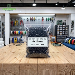 Ốc Vít Đầu Dù Ren Mịn M4x10mm Màu Đen - Túi 500 Con