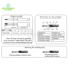 Cầu Chì Nhiệt KSD9700 70 Độ 250VAC 5A – 90mm