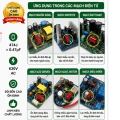 Tụ Kẹo Nâu Đỏ CBB22 474J 630V