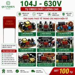 Tụ Kẹo Nâu Đỏ CBB21 104J 630V