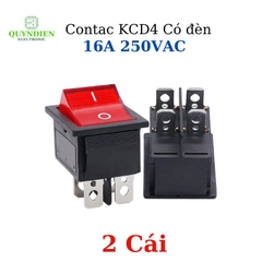 Công Tắc Bập Bênh 4 Chân KCD4 15/30A 250V Đỏ Có Đèn